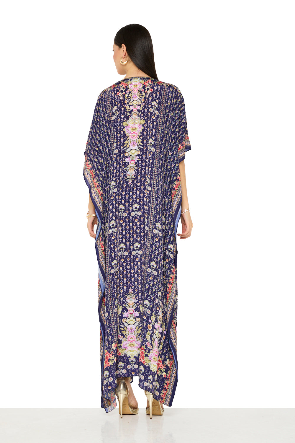 Floral Lattice Relaxed Flow Kaftan