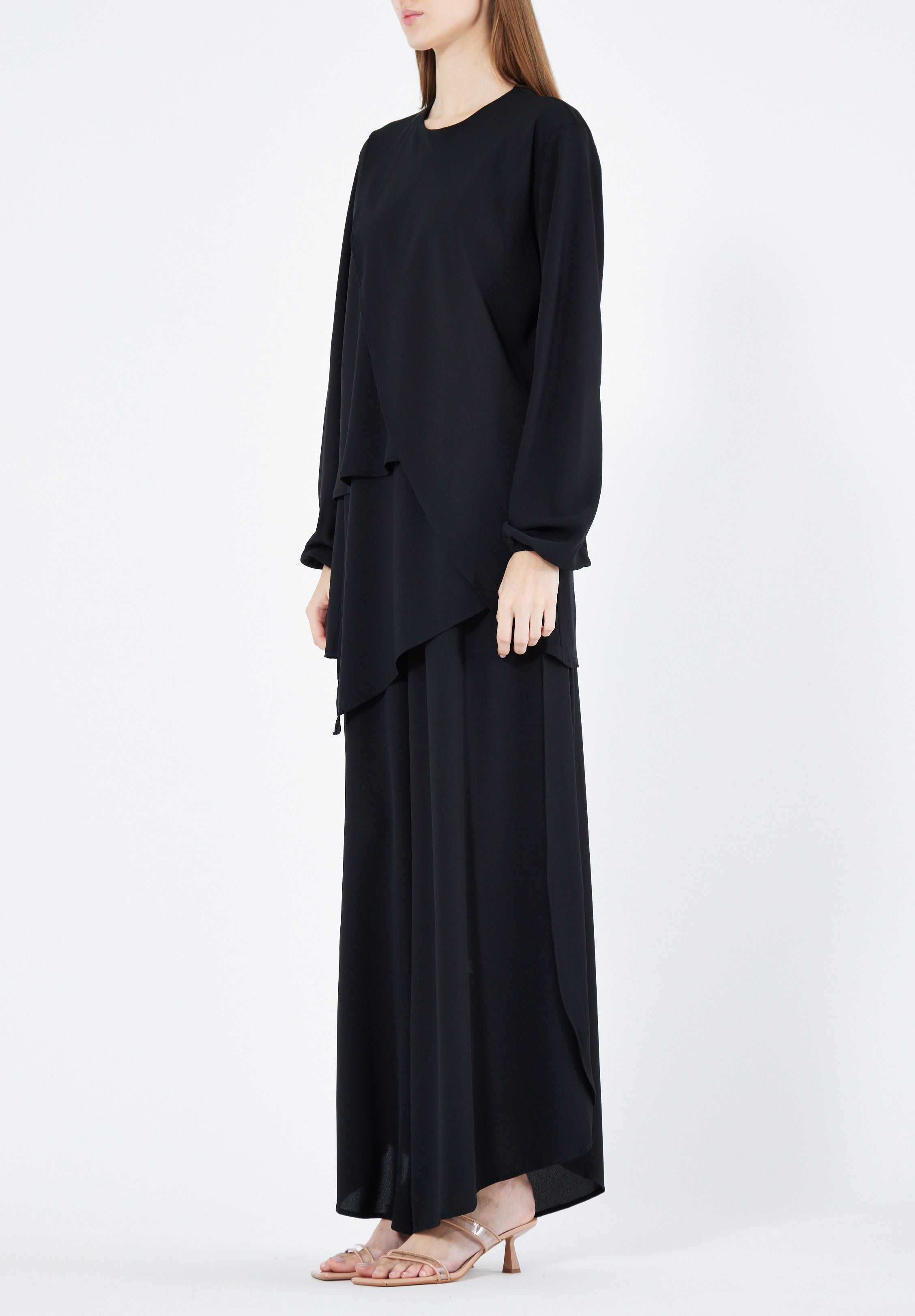 Beautiful A-Symmetrical Stylish Top With Flared Pant