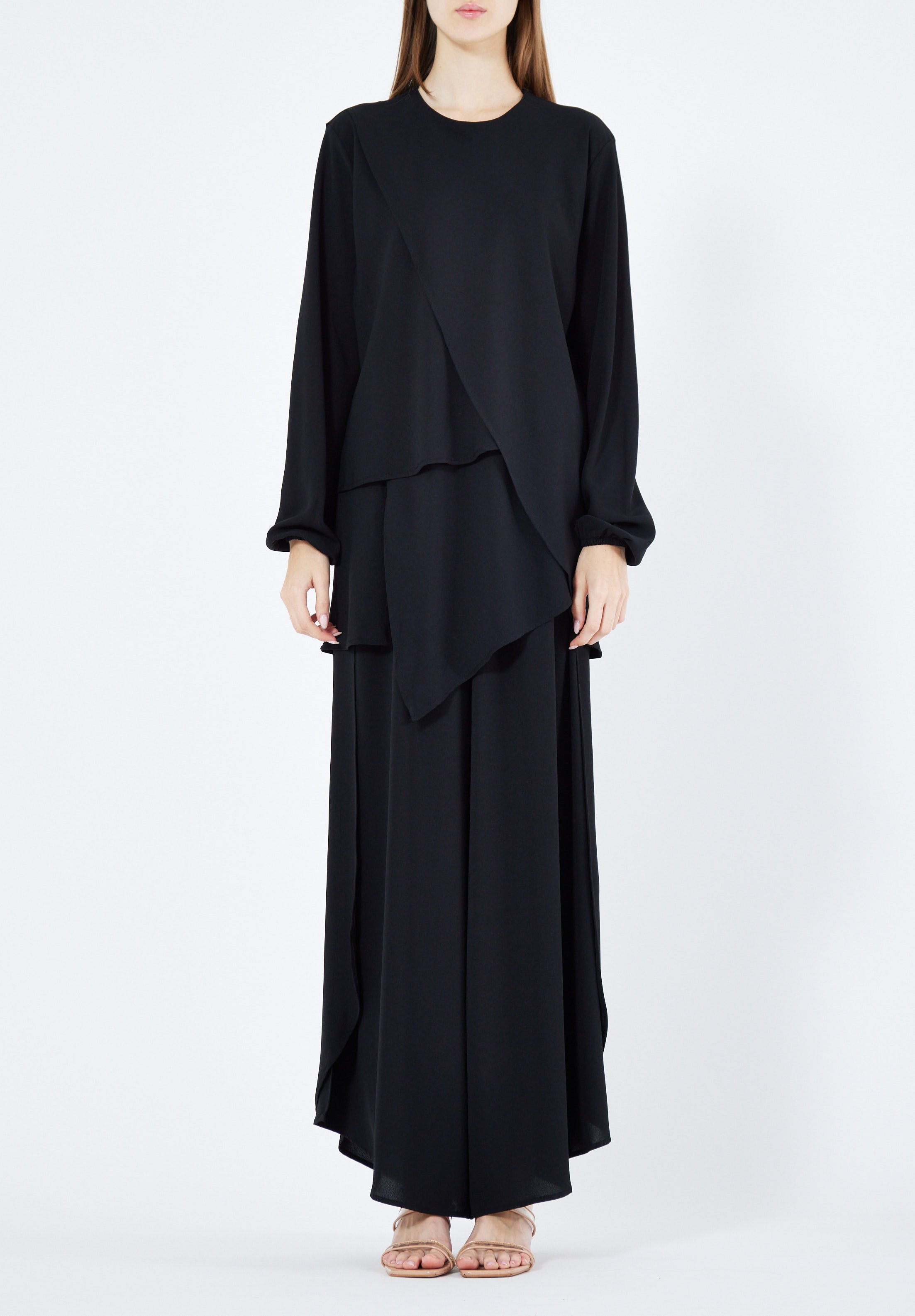 Beautiful A-Symmetrical Stylish Top With Flared Pant