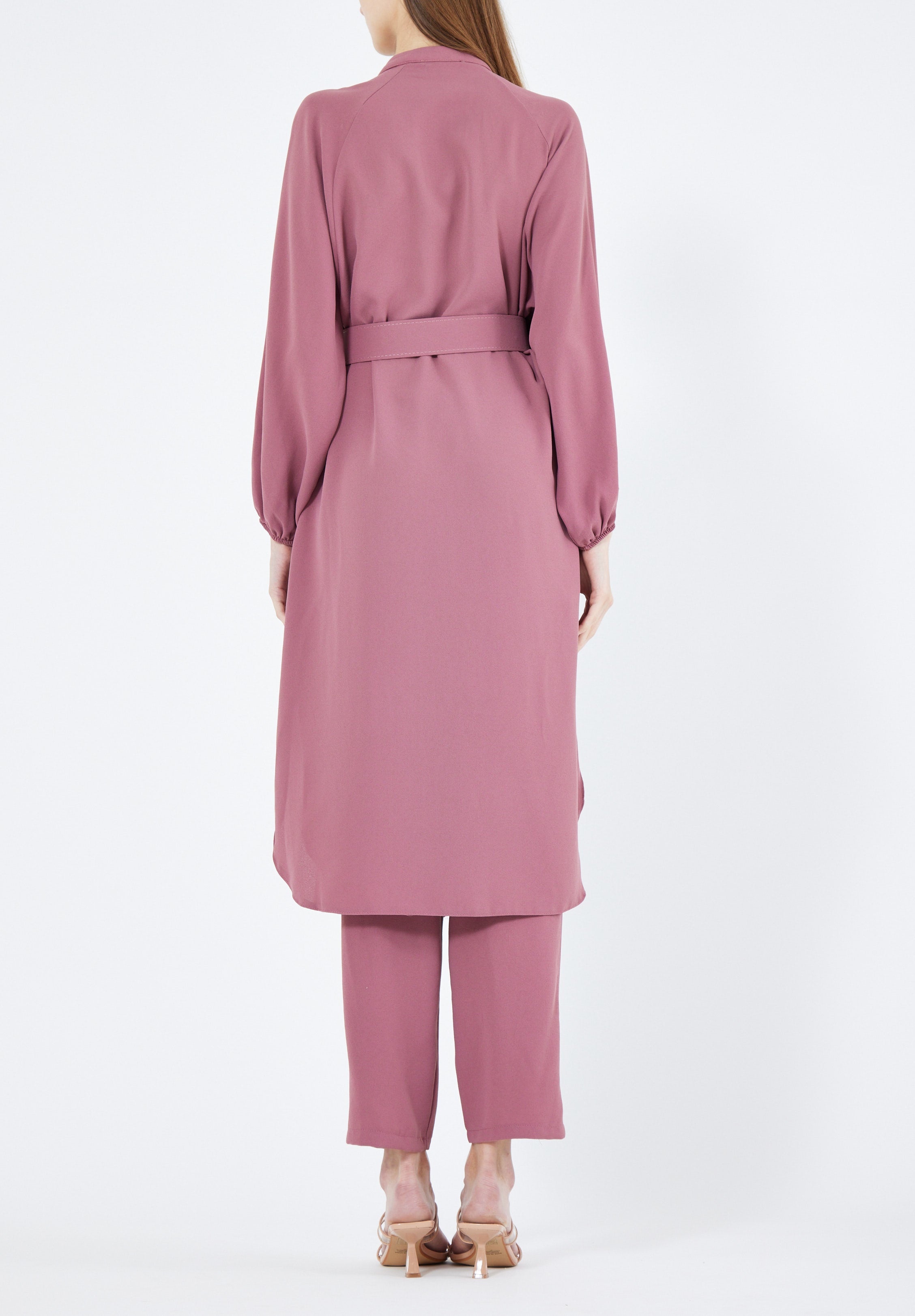 Simple And Elegant Midi Top And Ankle Length Pant With Long Sleeves