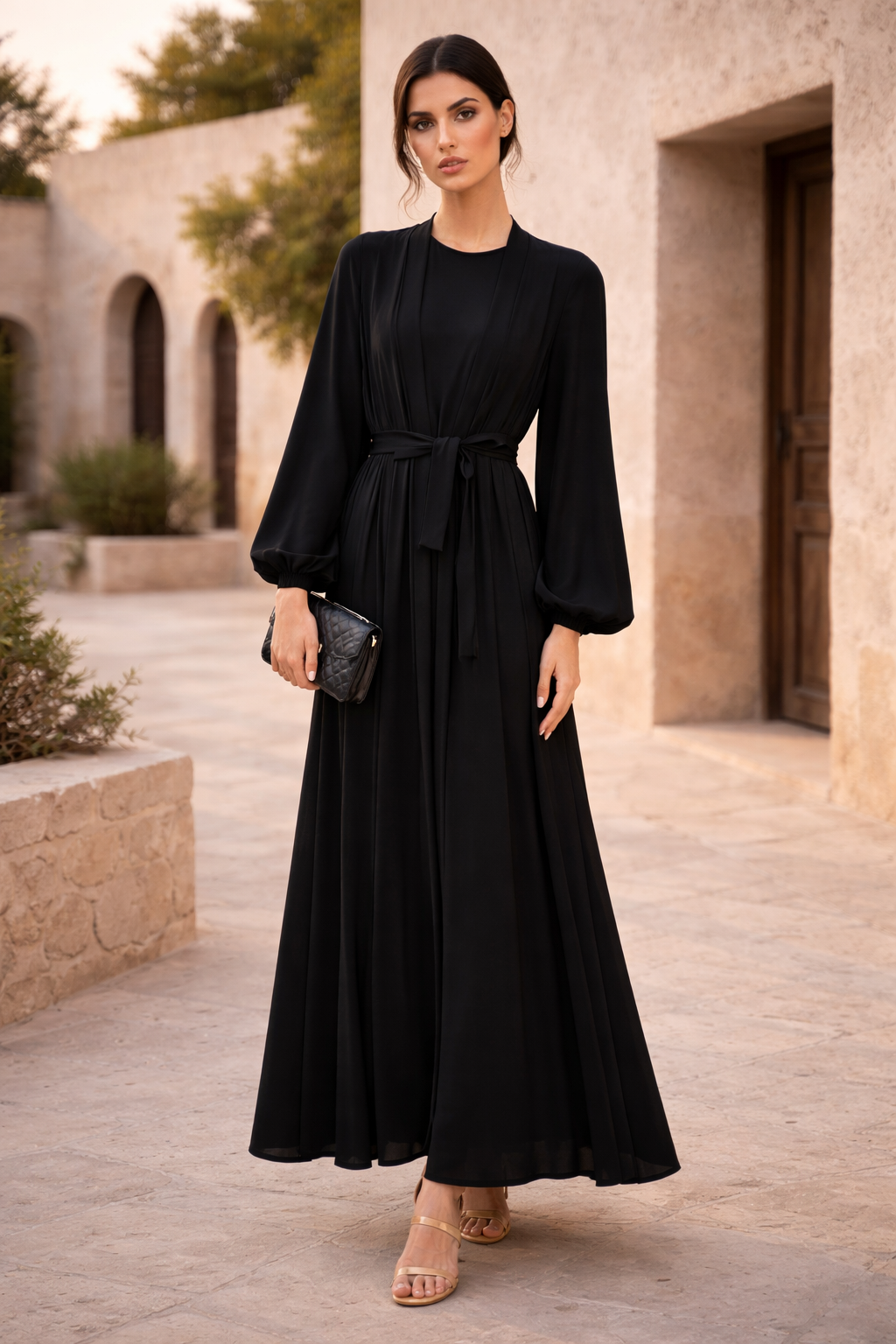 Beautiful Crepe Loose Fitted Jalabiya