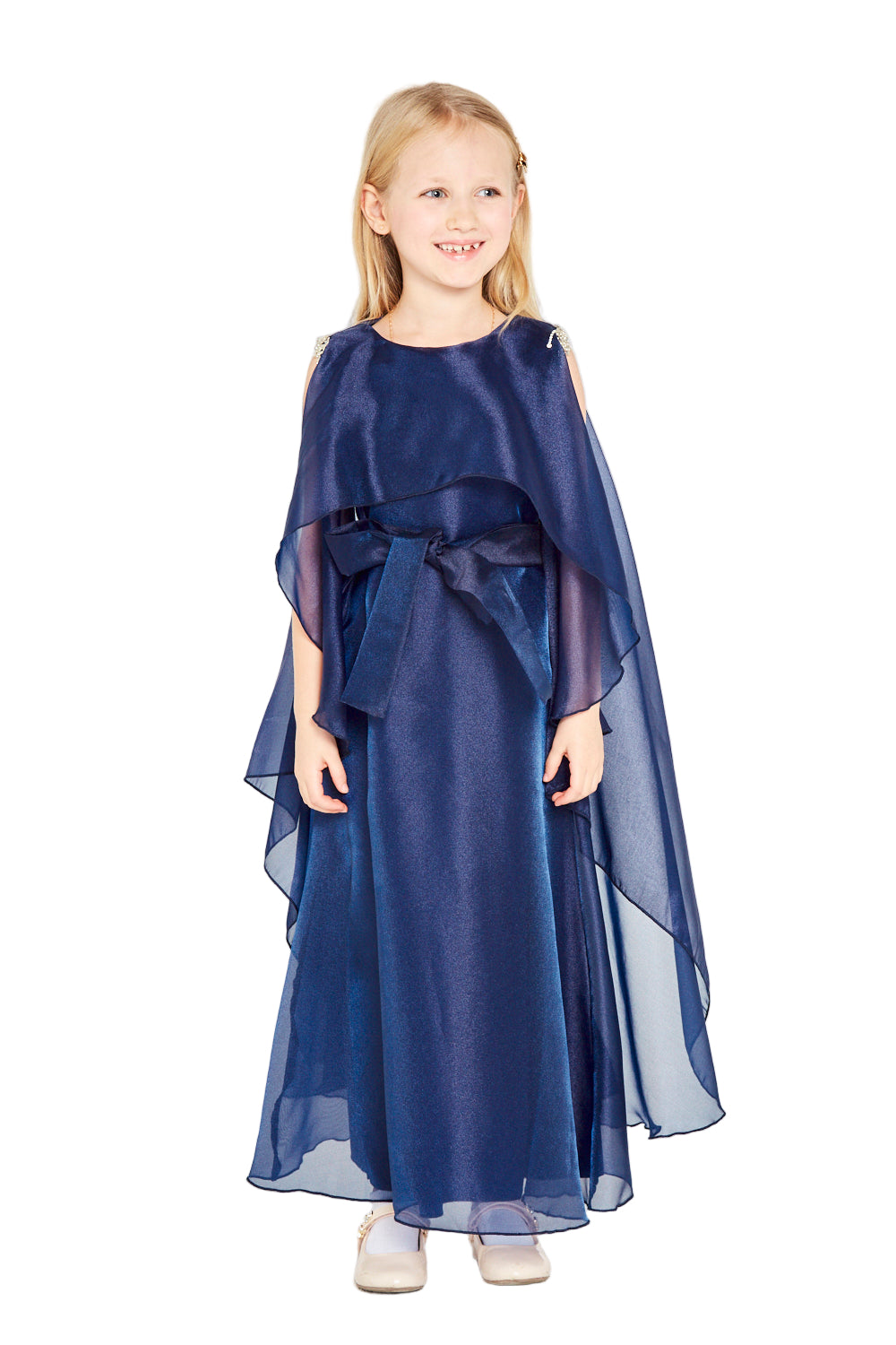 Embellished Detail Flowing Overlay Party Dress