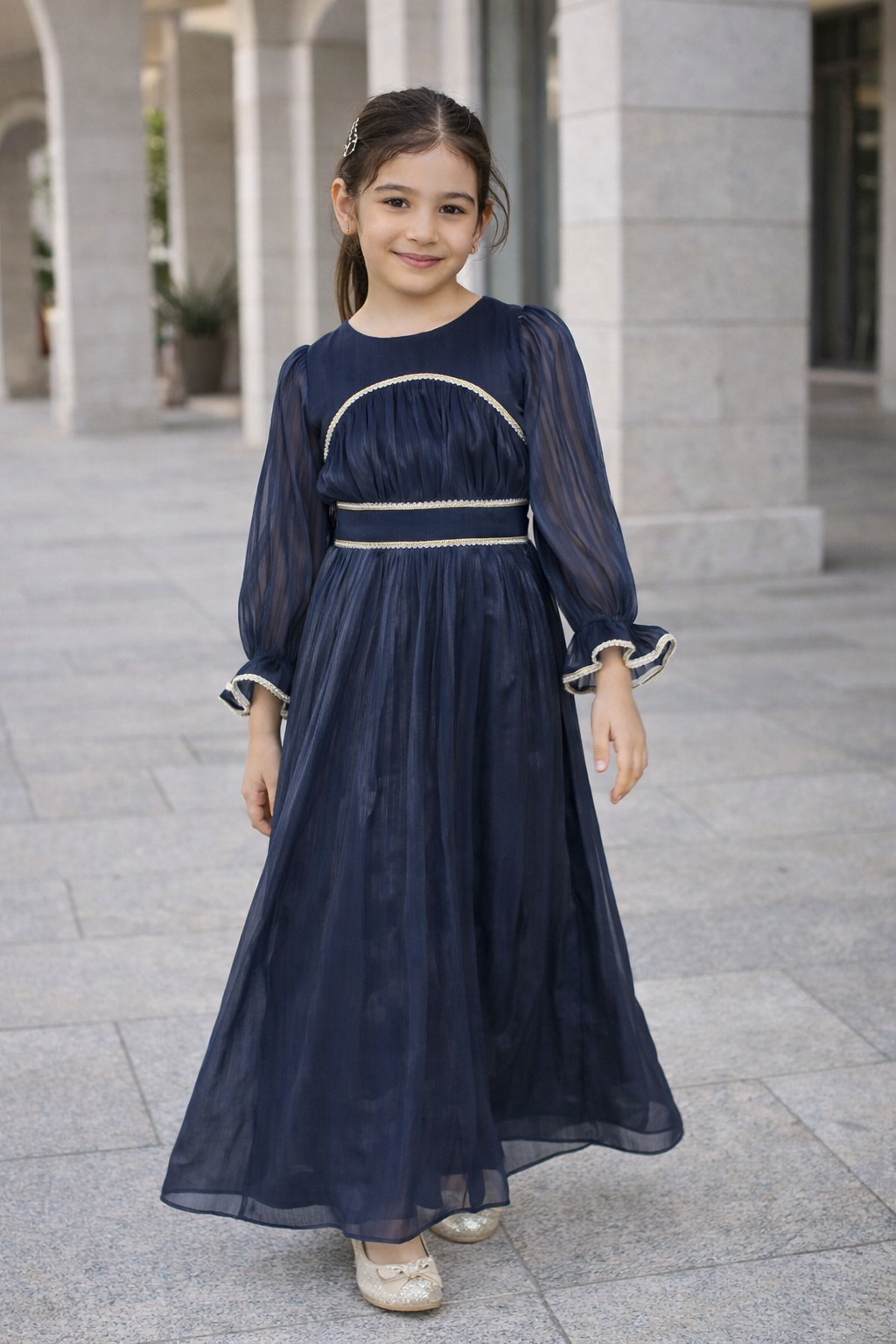 Shimmer Detail Party Gown