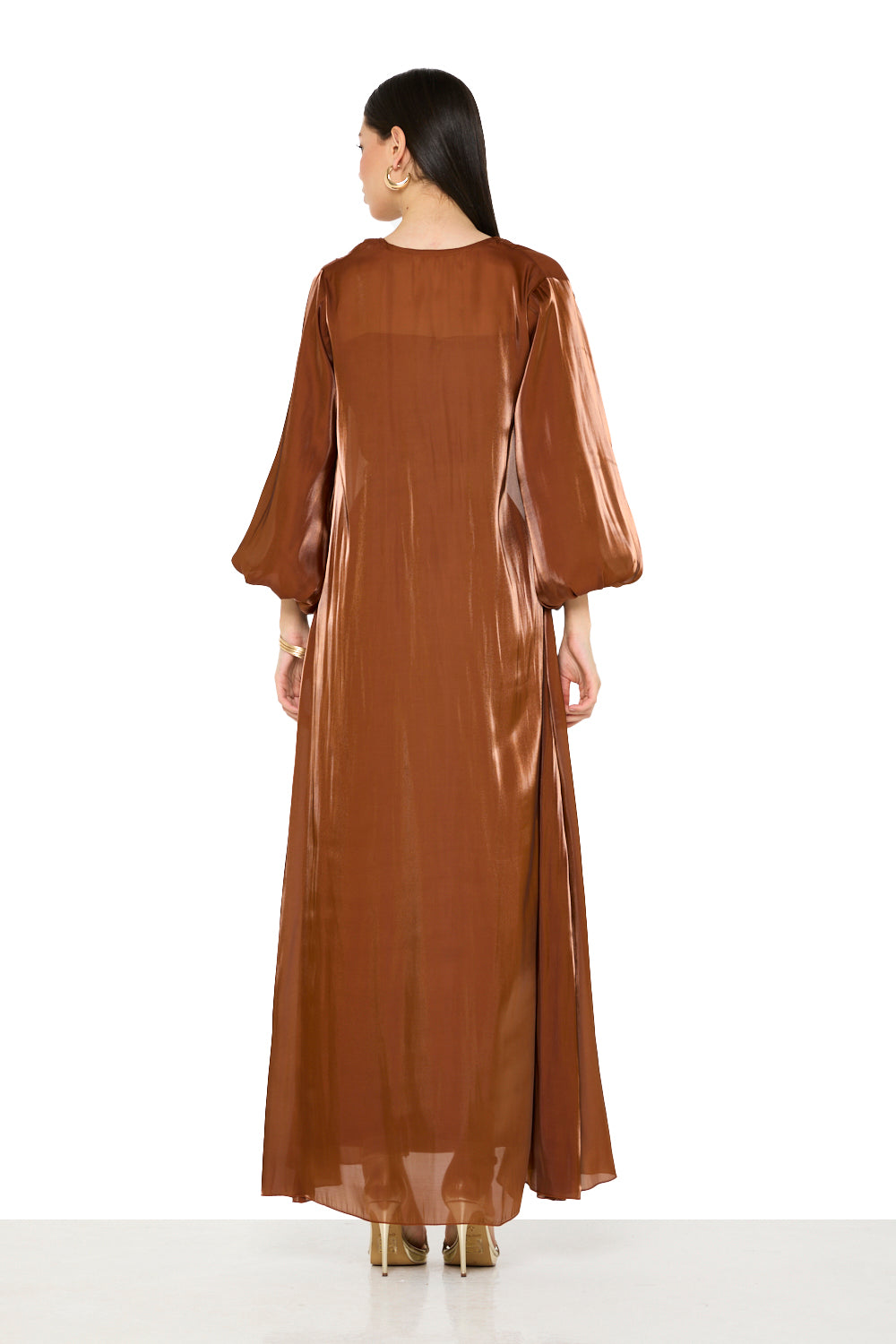 Embellished Crystal-Trim Cape Dress