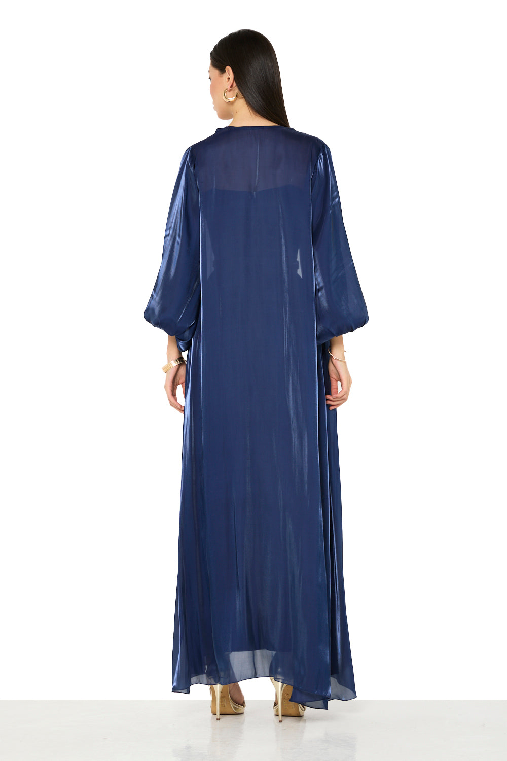 Embellished Crystal-Trim Cape Dress