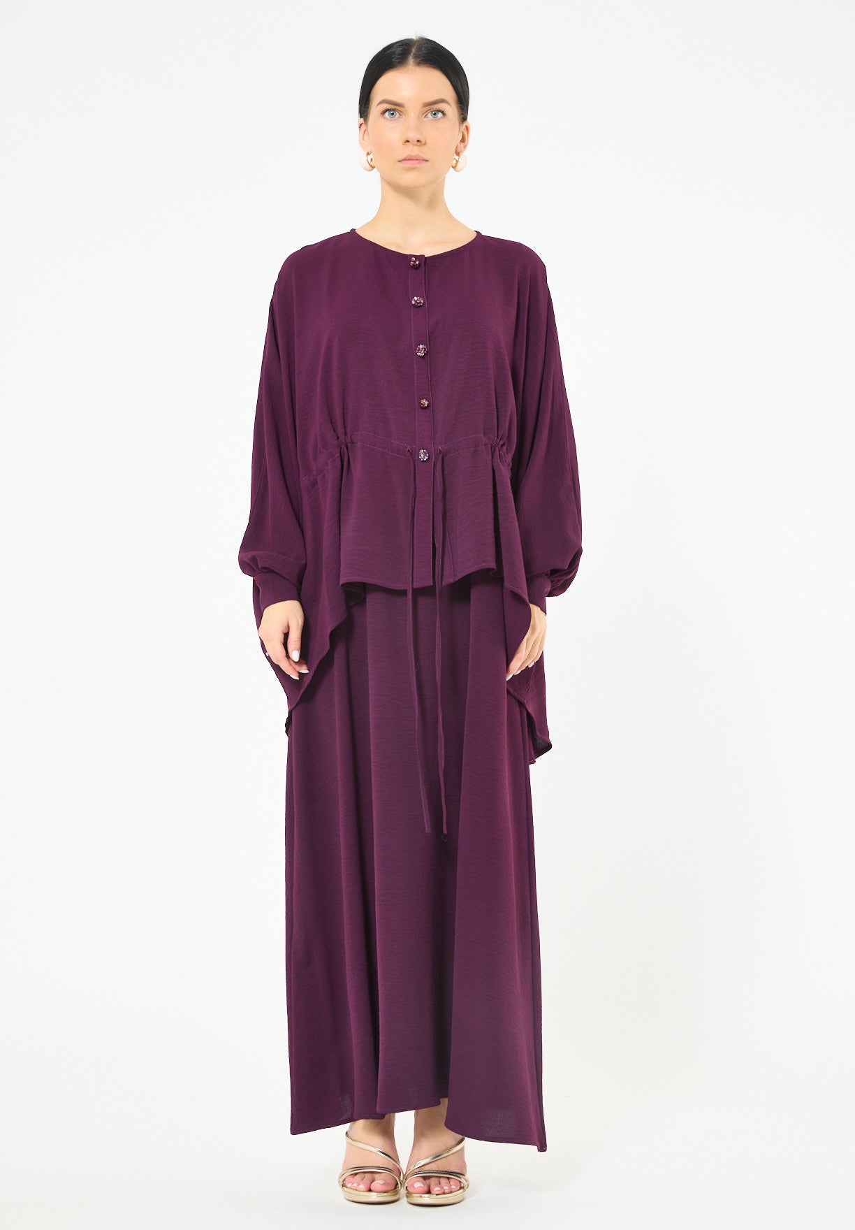 Sleeveless Flowing Dress with Cover-Up Ensemble