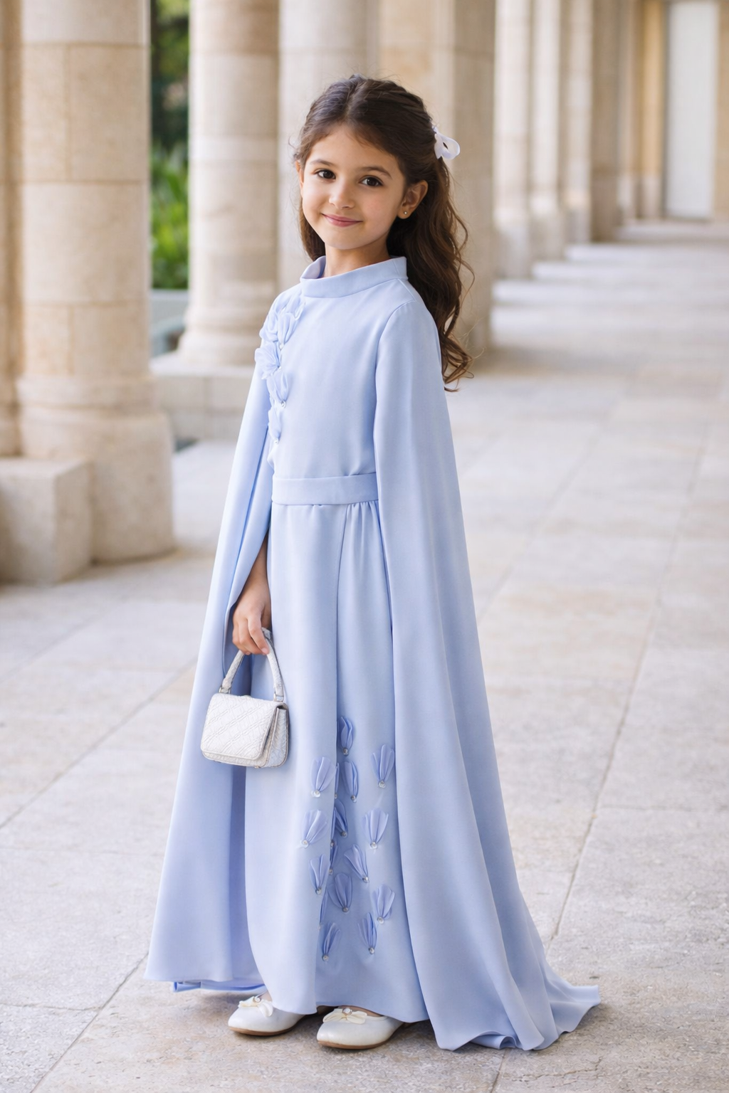 Petal Appliqué Detail Maxi Dress