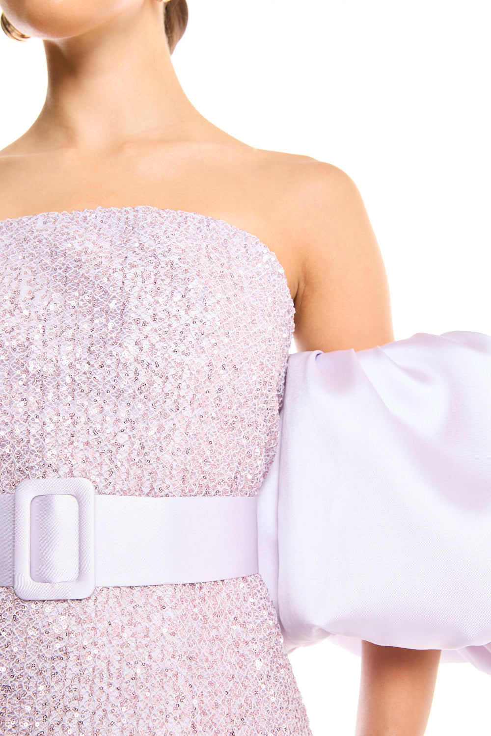 Sequin Puff-Sleeve Dress