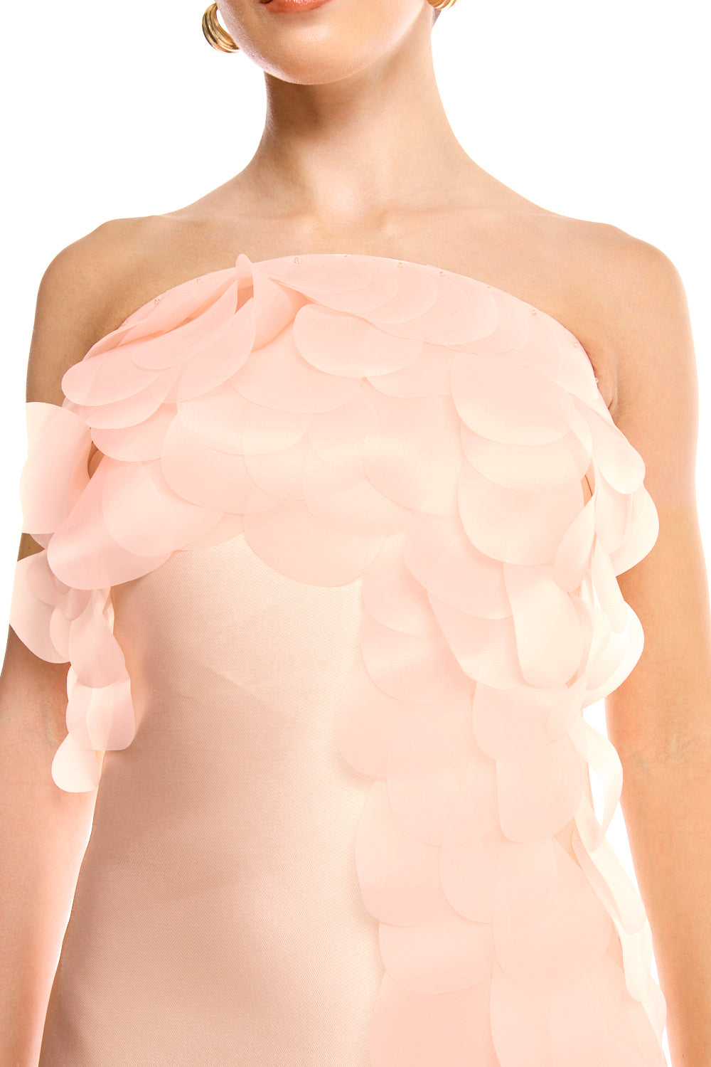 Featherlight Bloom Strapless Dress