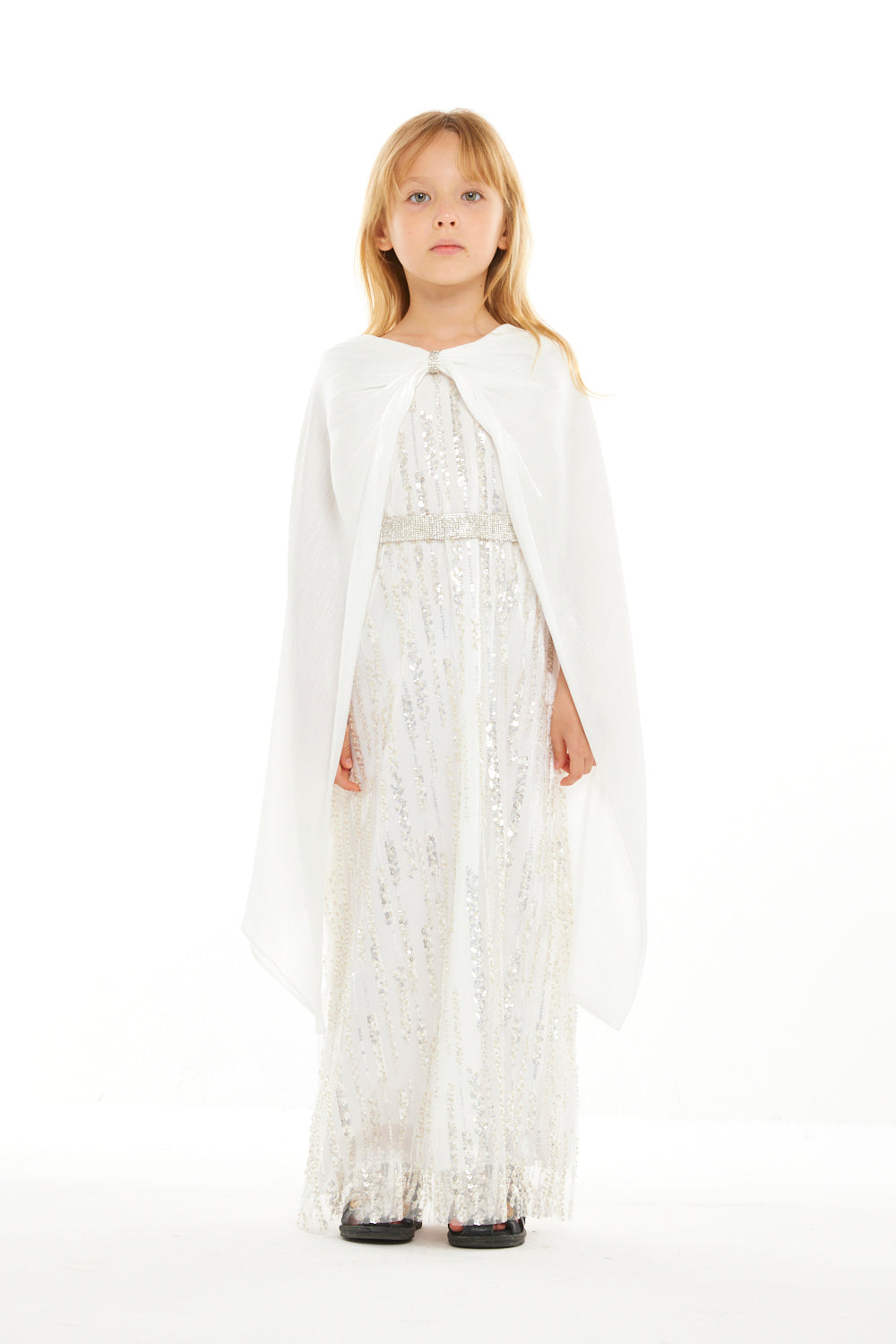 Crystal Cascade Cape Dress