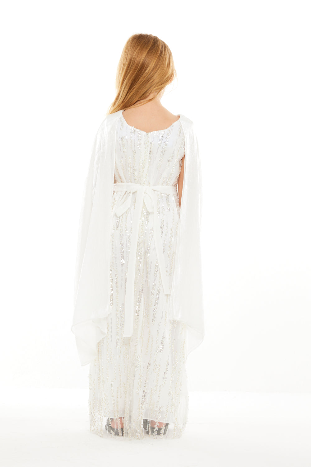 Crystal Cascade Cape Dress
