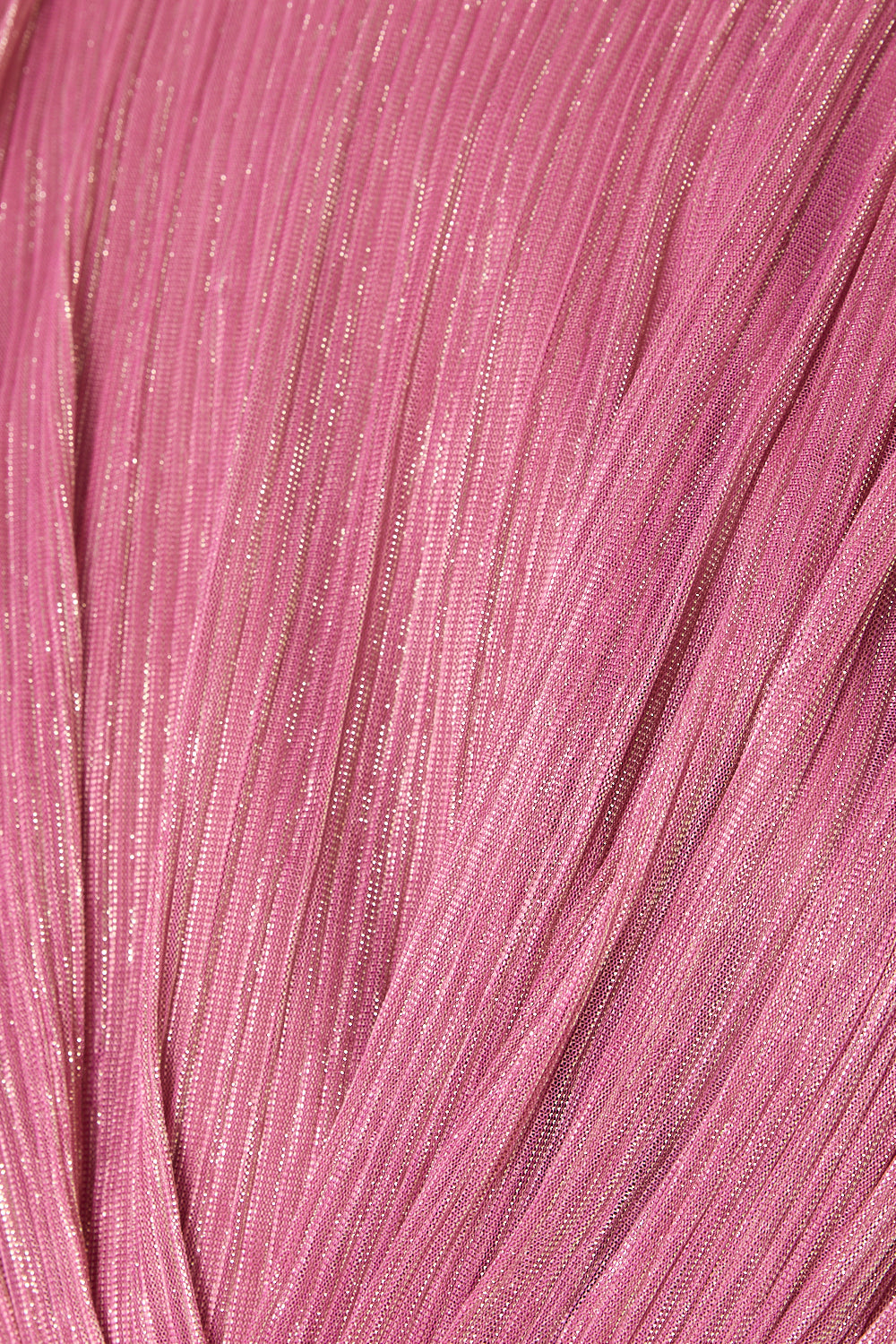 Ruched Waist Pleated Long-Sleeve Gown