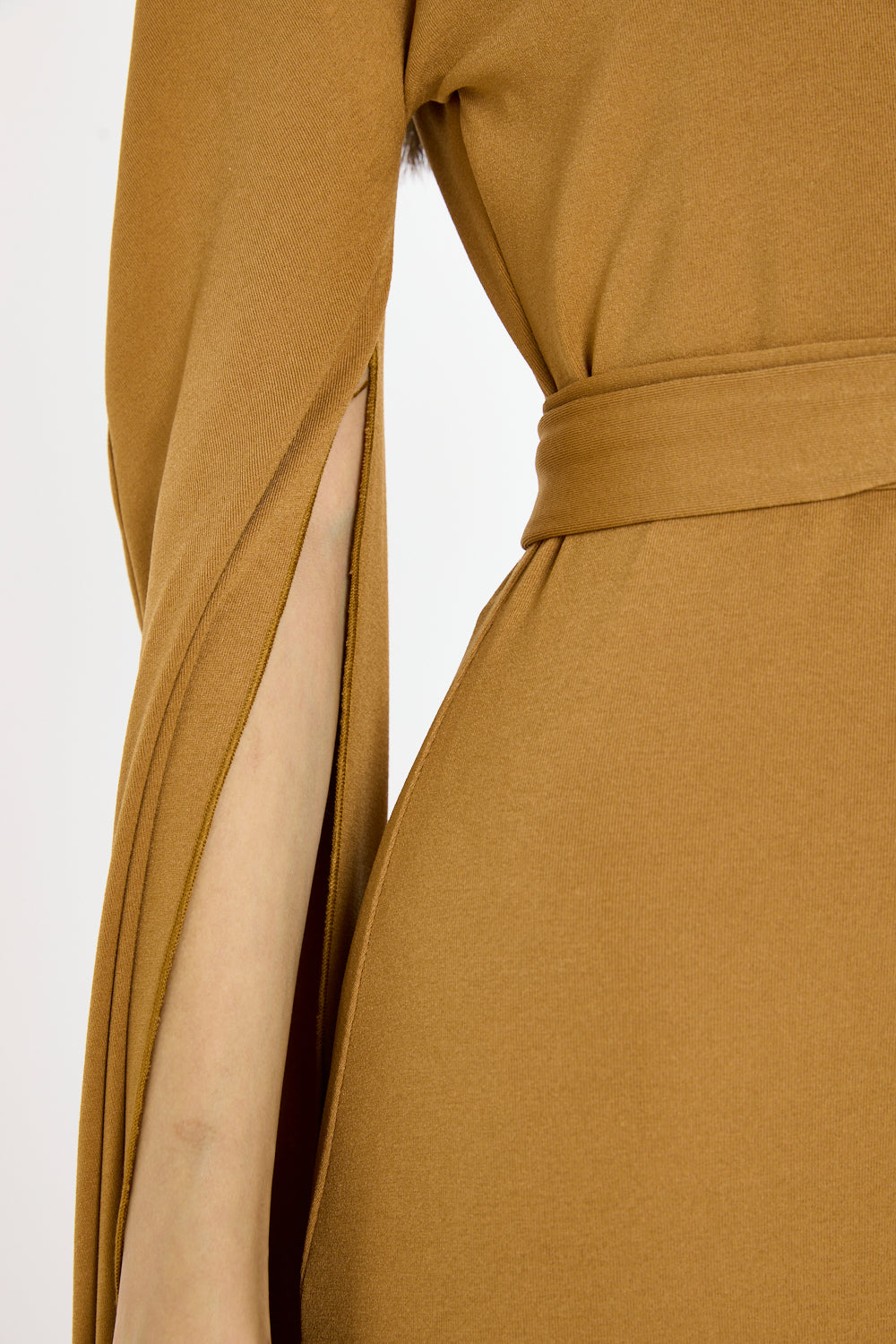 Draped Cape-Sleeve Maxi Gown