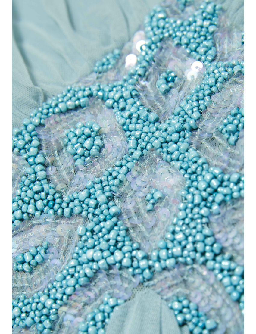 Ethereal Cape Pleated Gown