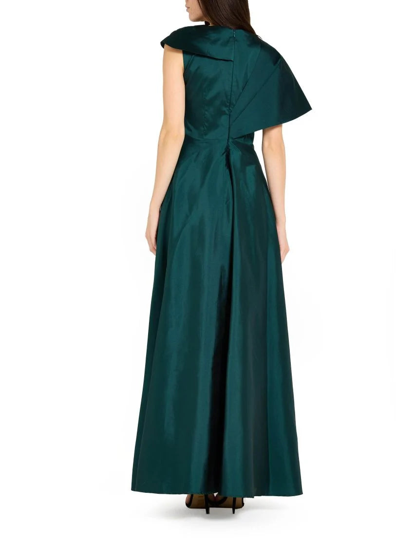 Asymmetric Draped Embellished Gown