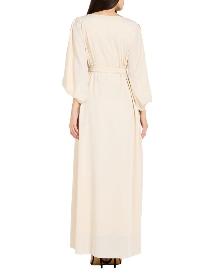 Floral Serenity Cowl Draped Sleeve Dress