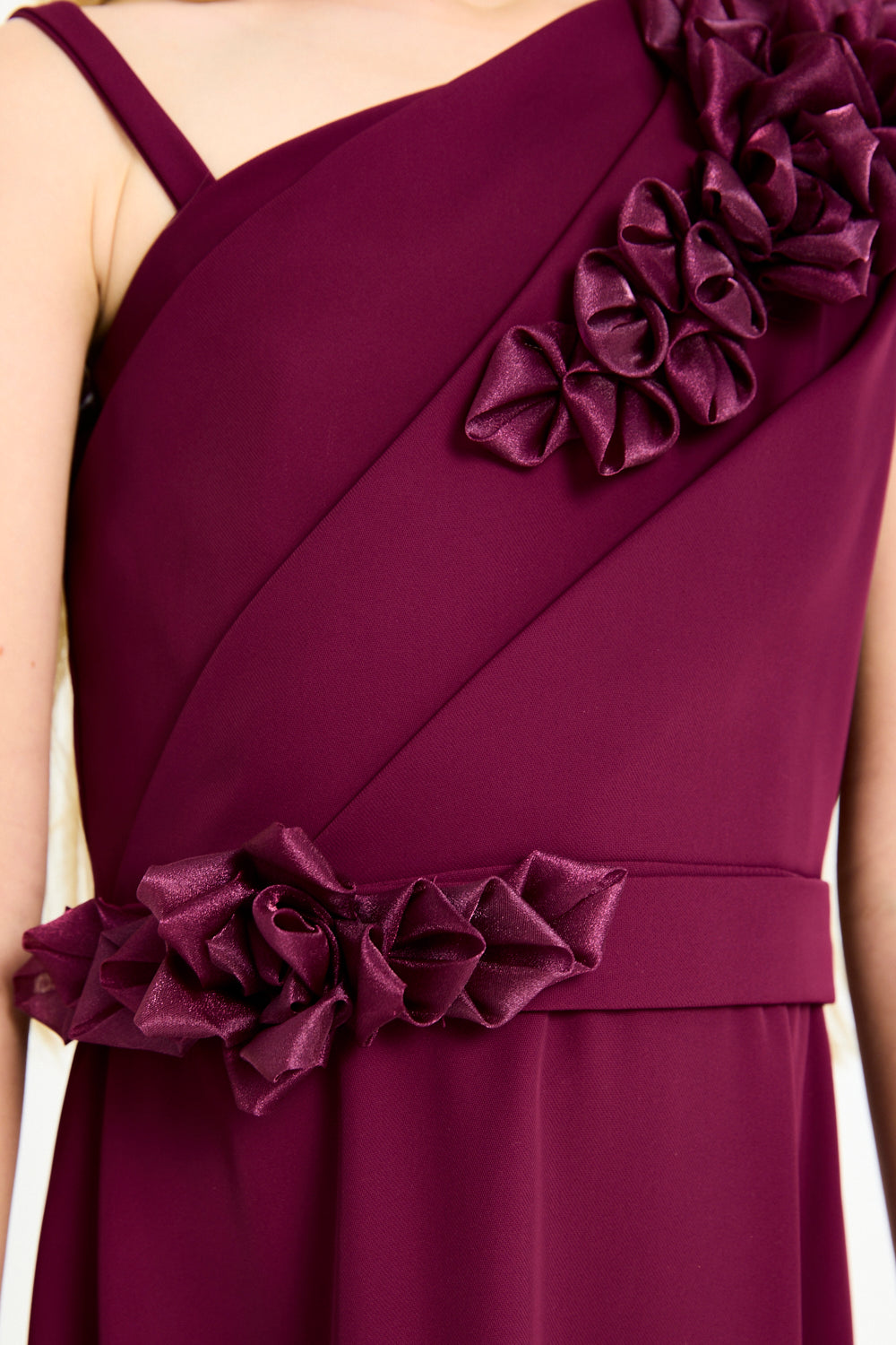 Asymmetric Floral One-Shoulder Dress