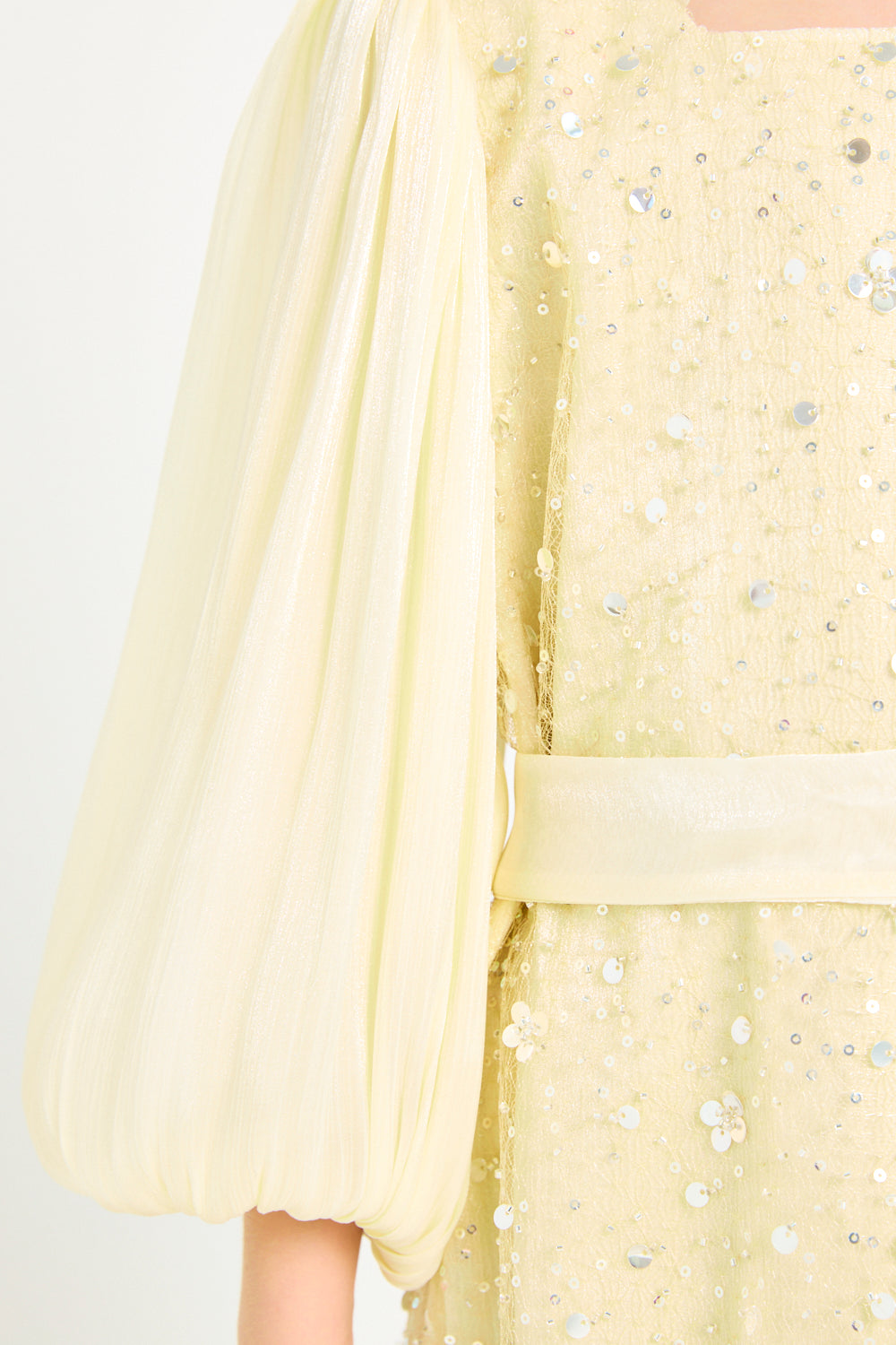 Shimmer Textured Puff Sleeve Dress