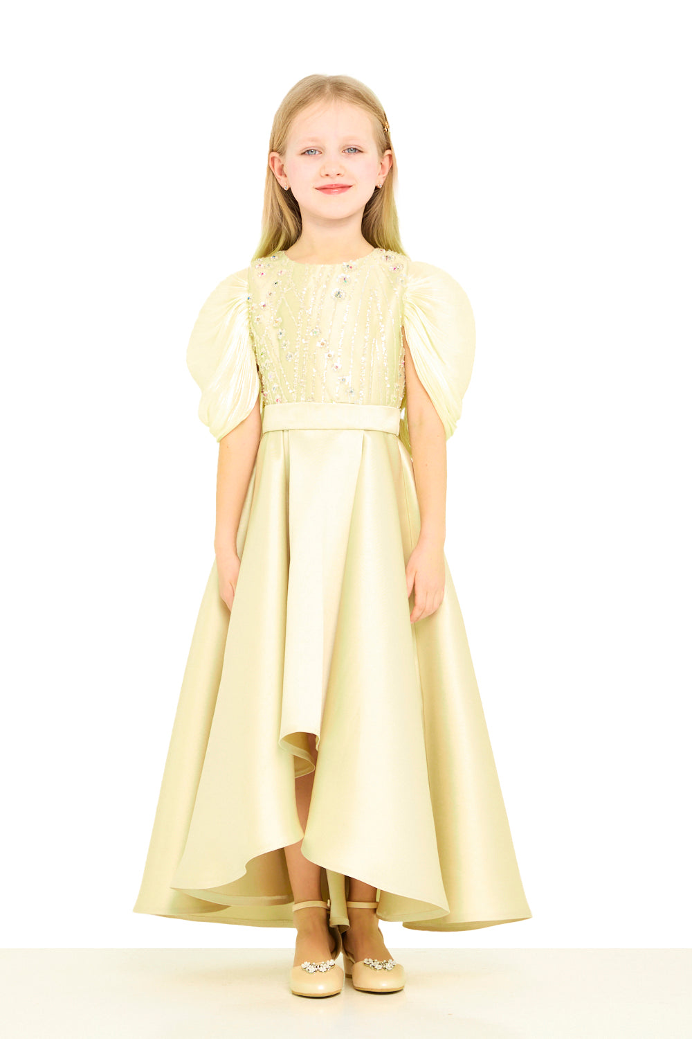 Embellished Bodice High-Low Dress