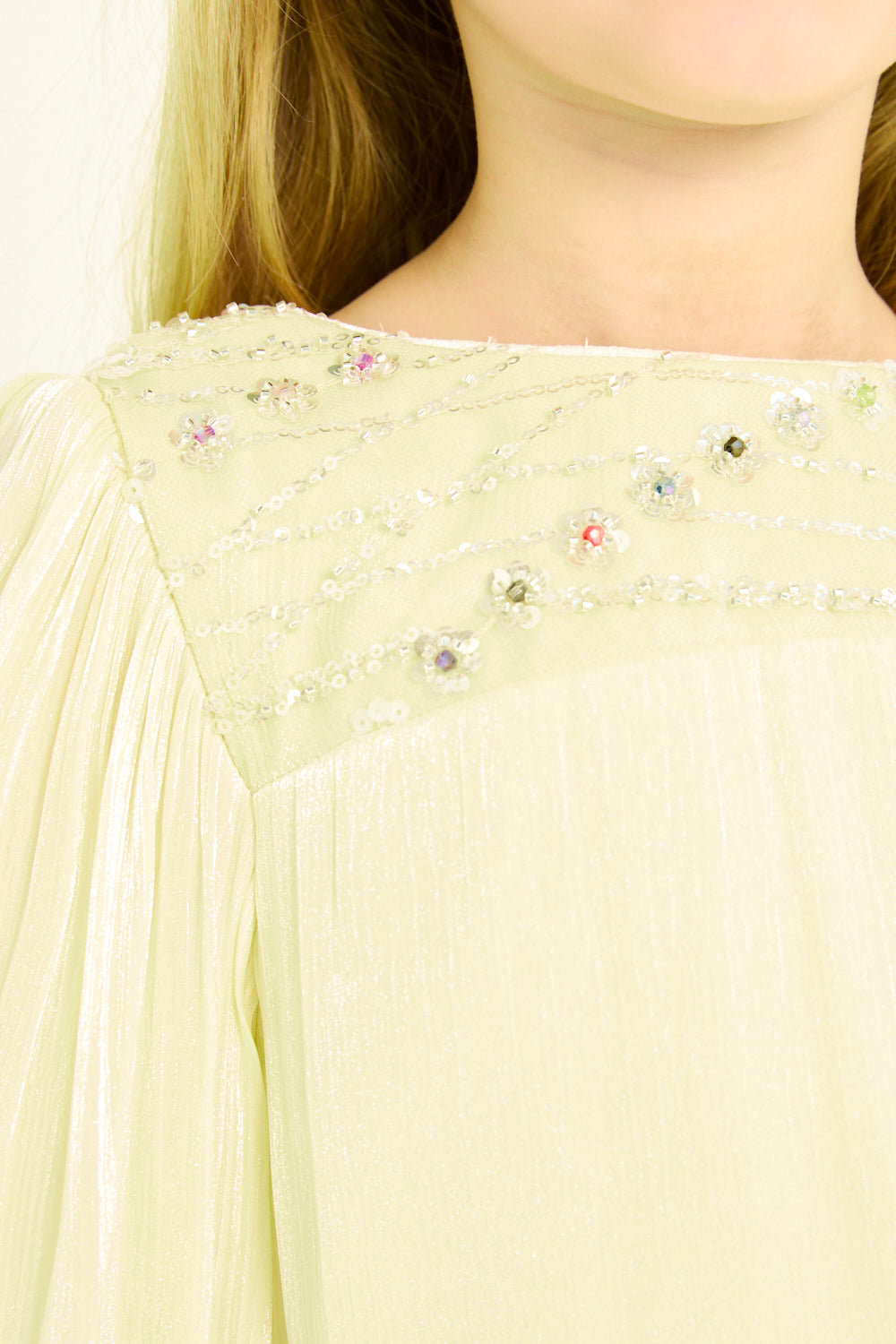 Embellished Yoke Flow Dress