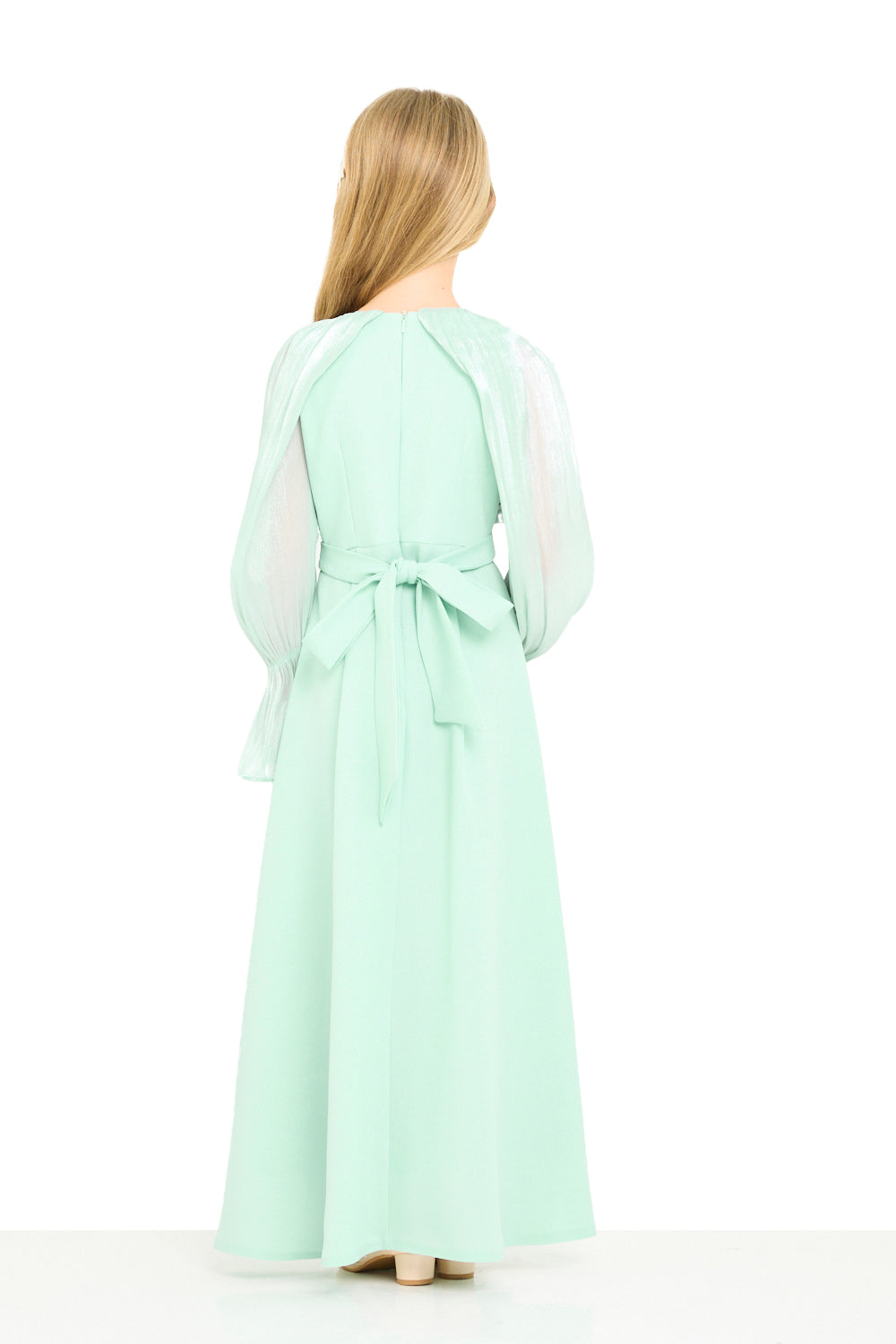 Pleated Overlay Sleeve Dress