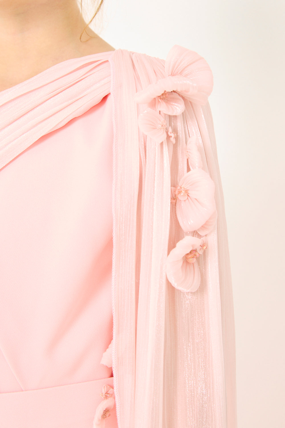 Asymmetric Draped Shoulder Dress