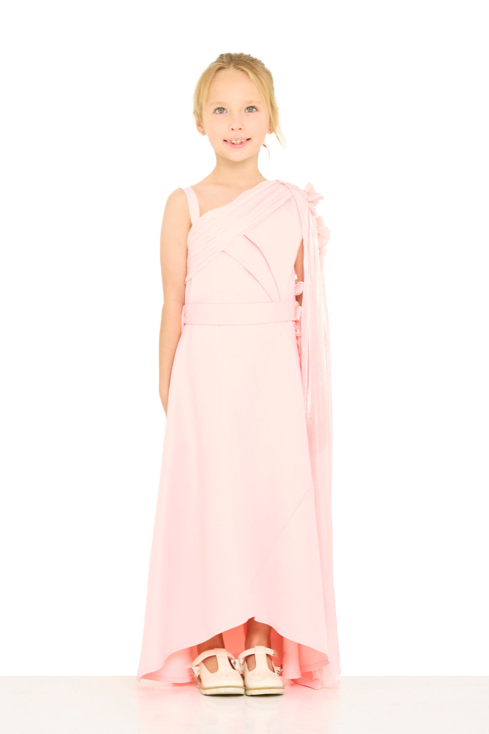 Asymmetric Draped Shoulder Dress