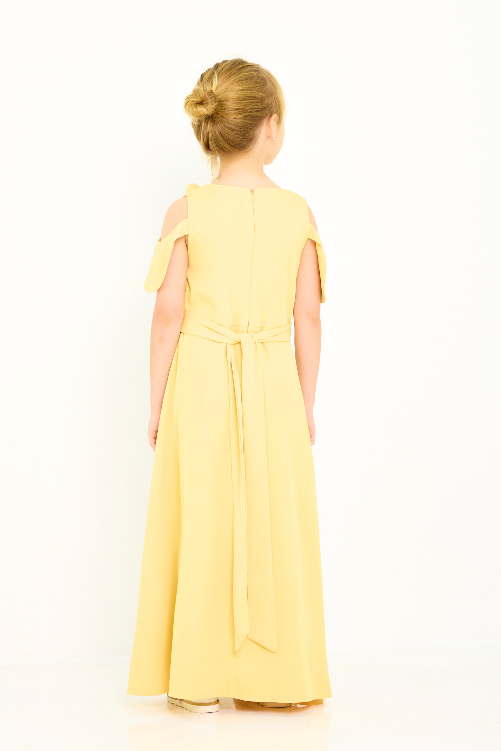 Floral Appliqué Shoulder Dress