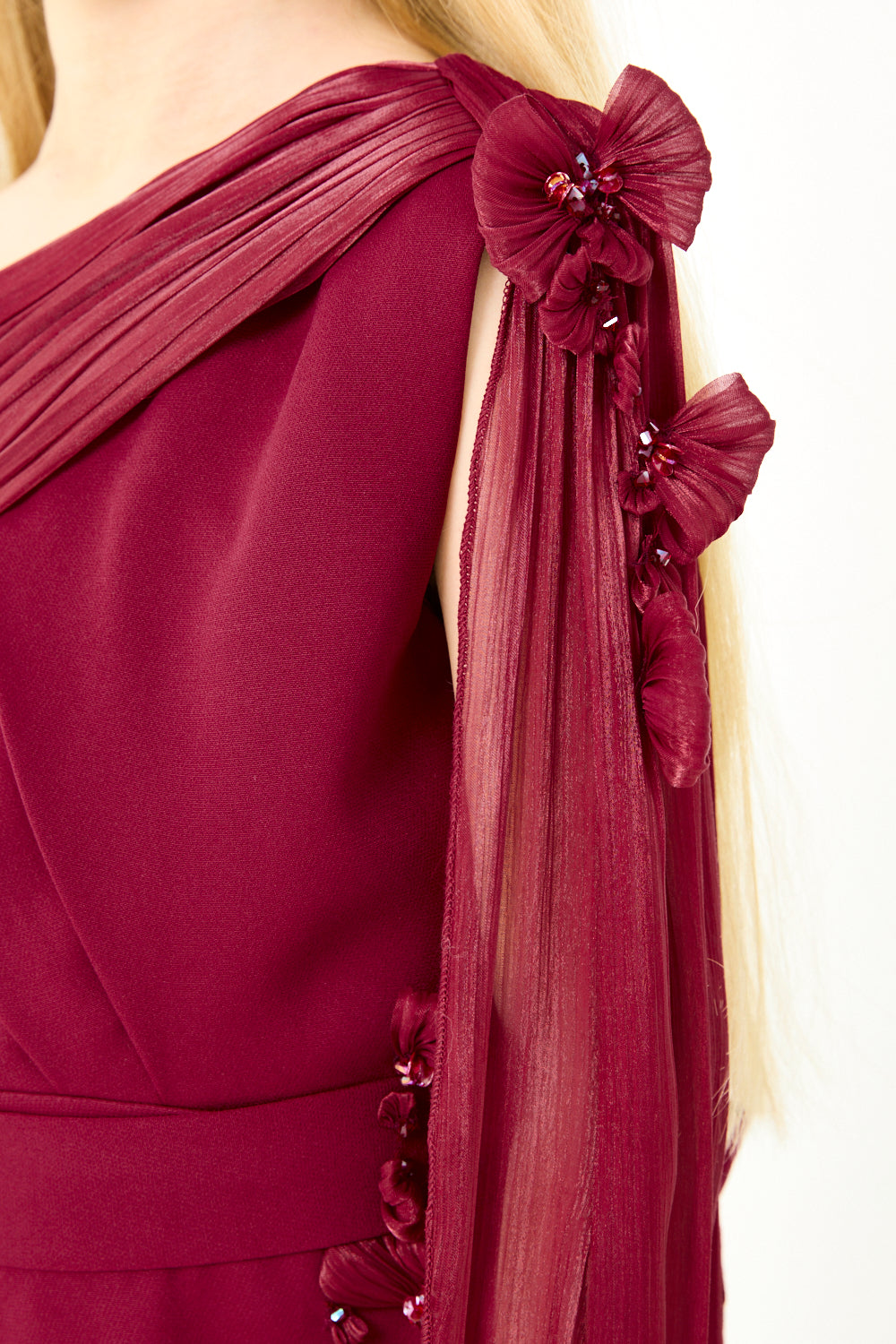 Asymmetric Draped Shoulder Dress