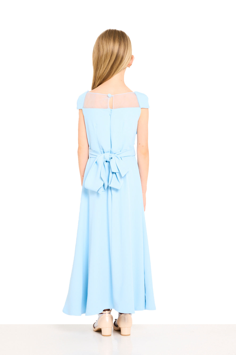 Petal Appliqué Cap Sleeve Dress