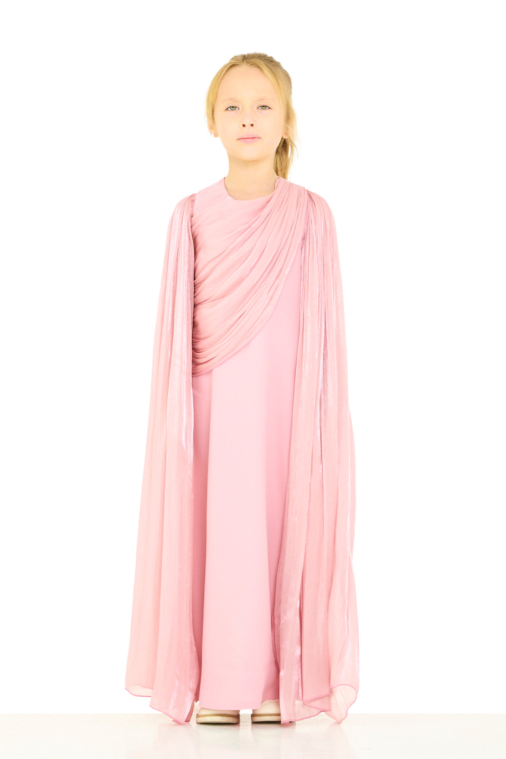 Draped Cape Sleeve Dress
