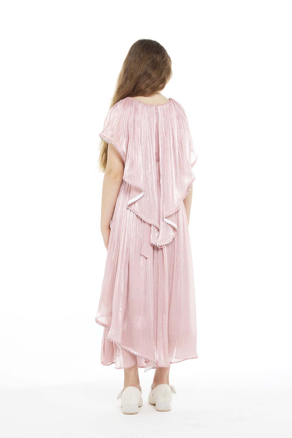 Little Star Pleated Dress with Ruffle Trim