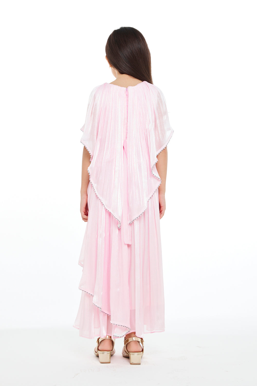 Little Star Pleated Dress with Ruffle Trim