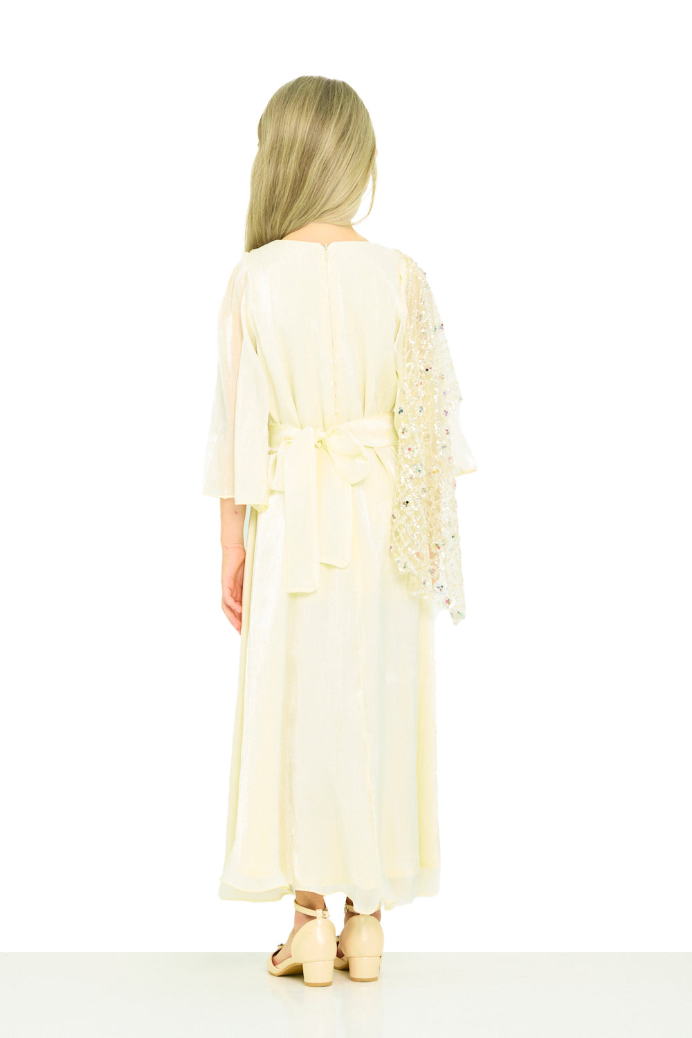 Embellished Drape Overlay Dress