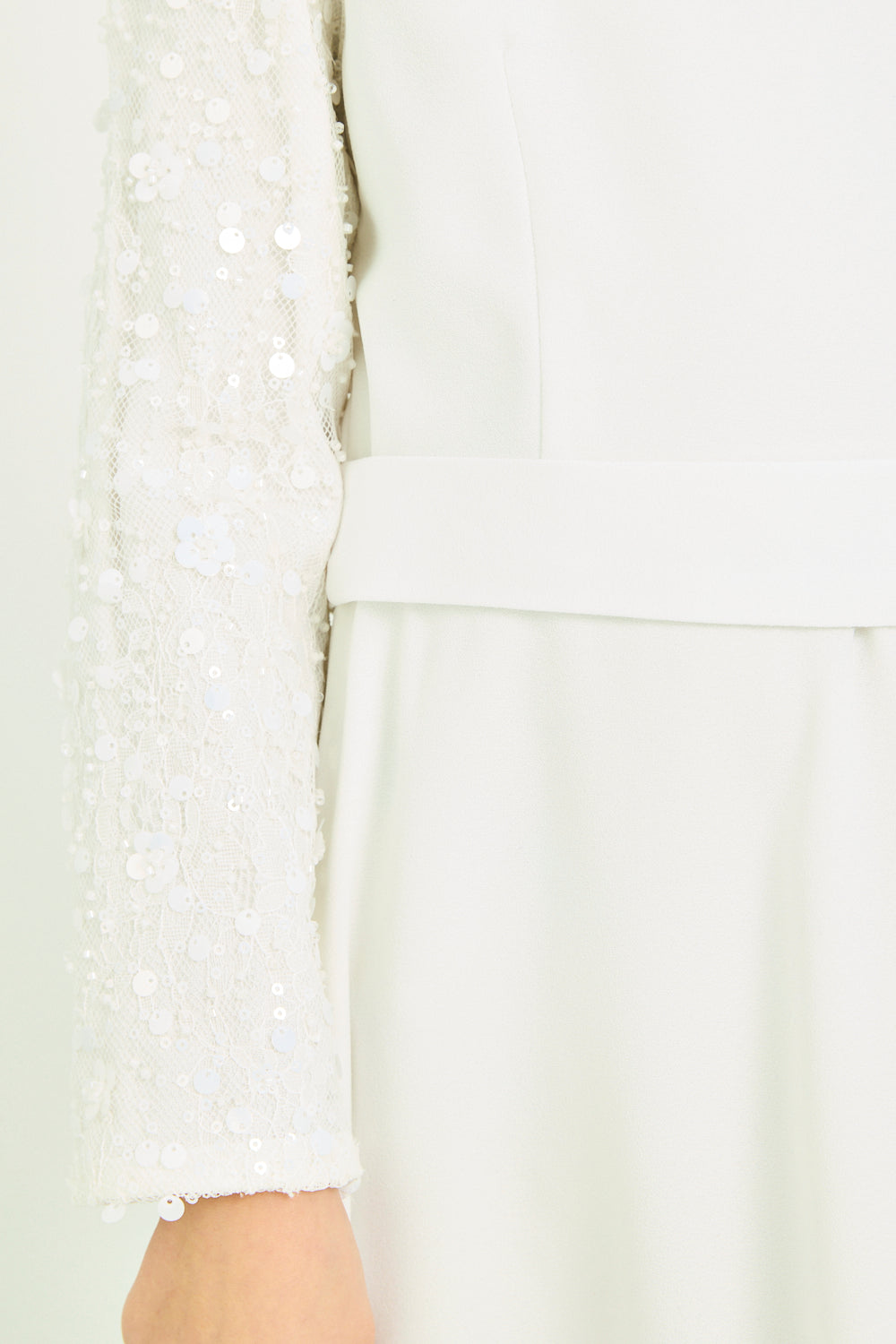 Sequin Yoke Sleeve Dress